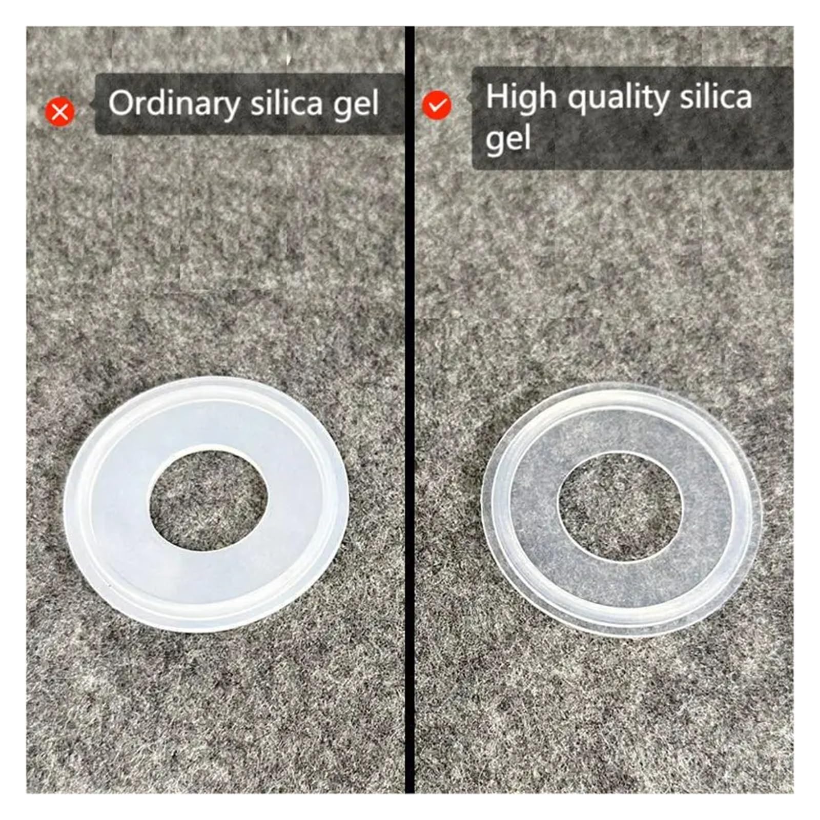 Set di 5 guarnizioni di tenuta in silicone altamente trasparenti, for uso alimentare, da 1,5" a 2" a 2,5" a 3" a 3,5" a 4" for uso casalingo(154mmx167mm)