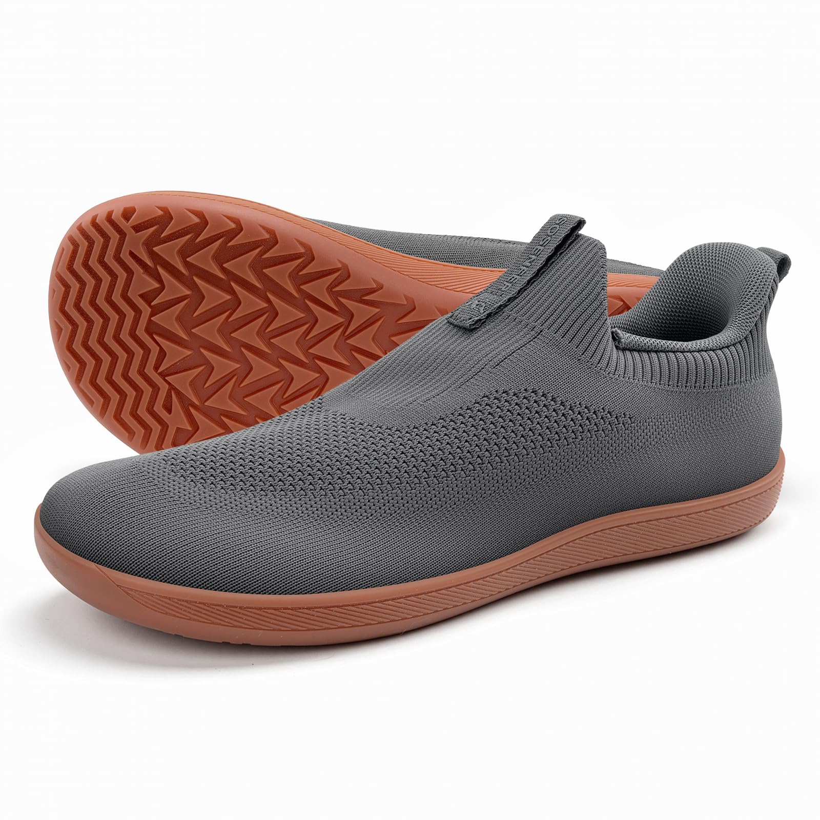 Sosenfer Barefoot Shoes Men - Wide Toe Box Minimalist Sneakers, Hands Free Slip On Zero Drop Cross Trainer, Premium Suede Leather, Non-Slip Lightweight Trail Running Walking Gym