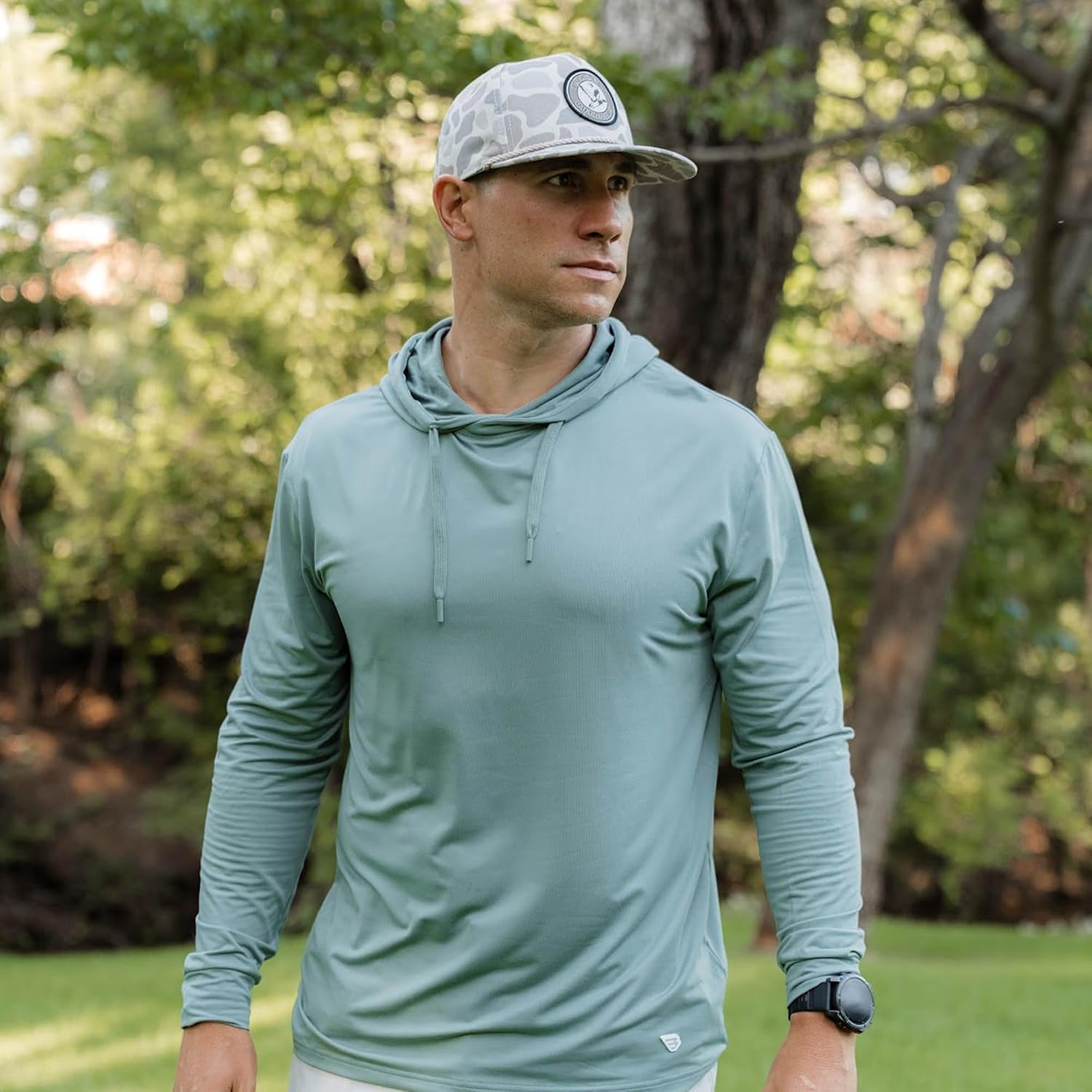 Burlebo Men’s Performance Hoodie – Lightweight Long Sleeve Pullover, Athletic Fit, Moisture-Wicking, Sun Protection