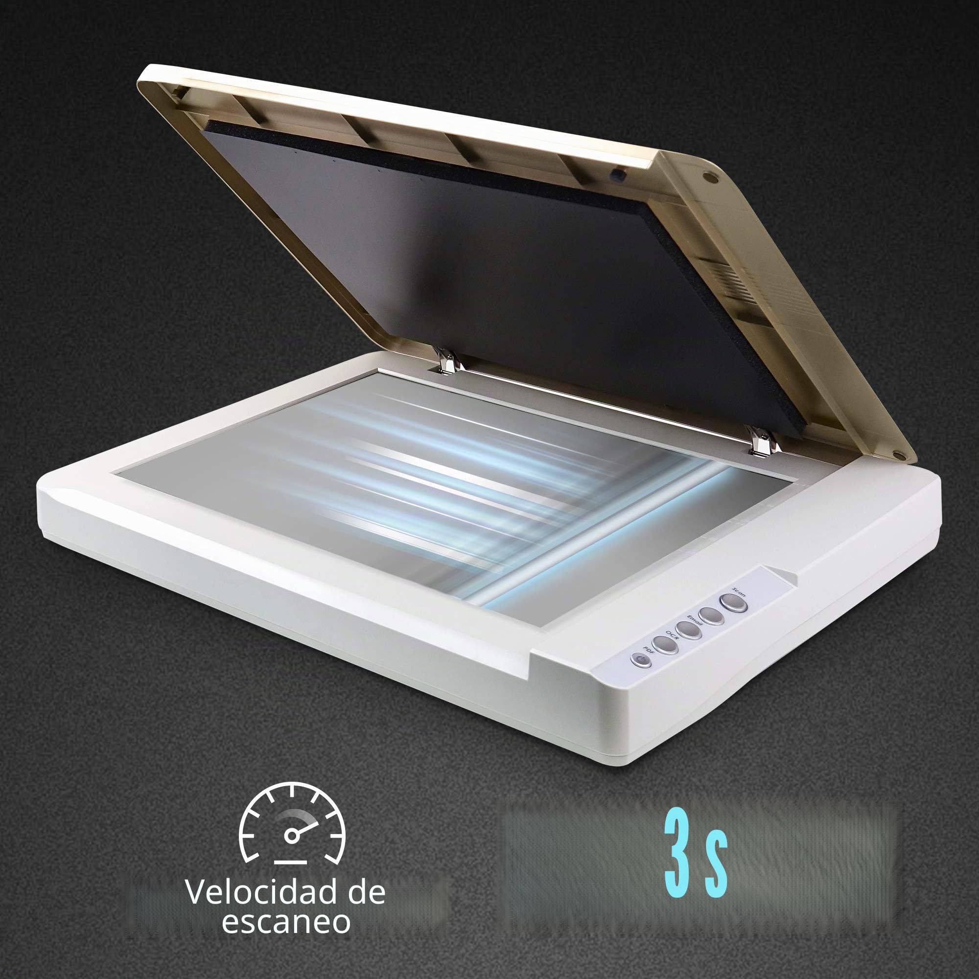 Plustek OS 1680H El escáner A3 con sensor CIS, análisis de tamaño A3 solo necesita 3 segundos. con resolución de 1200 ppp, PC de soporte solo