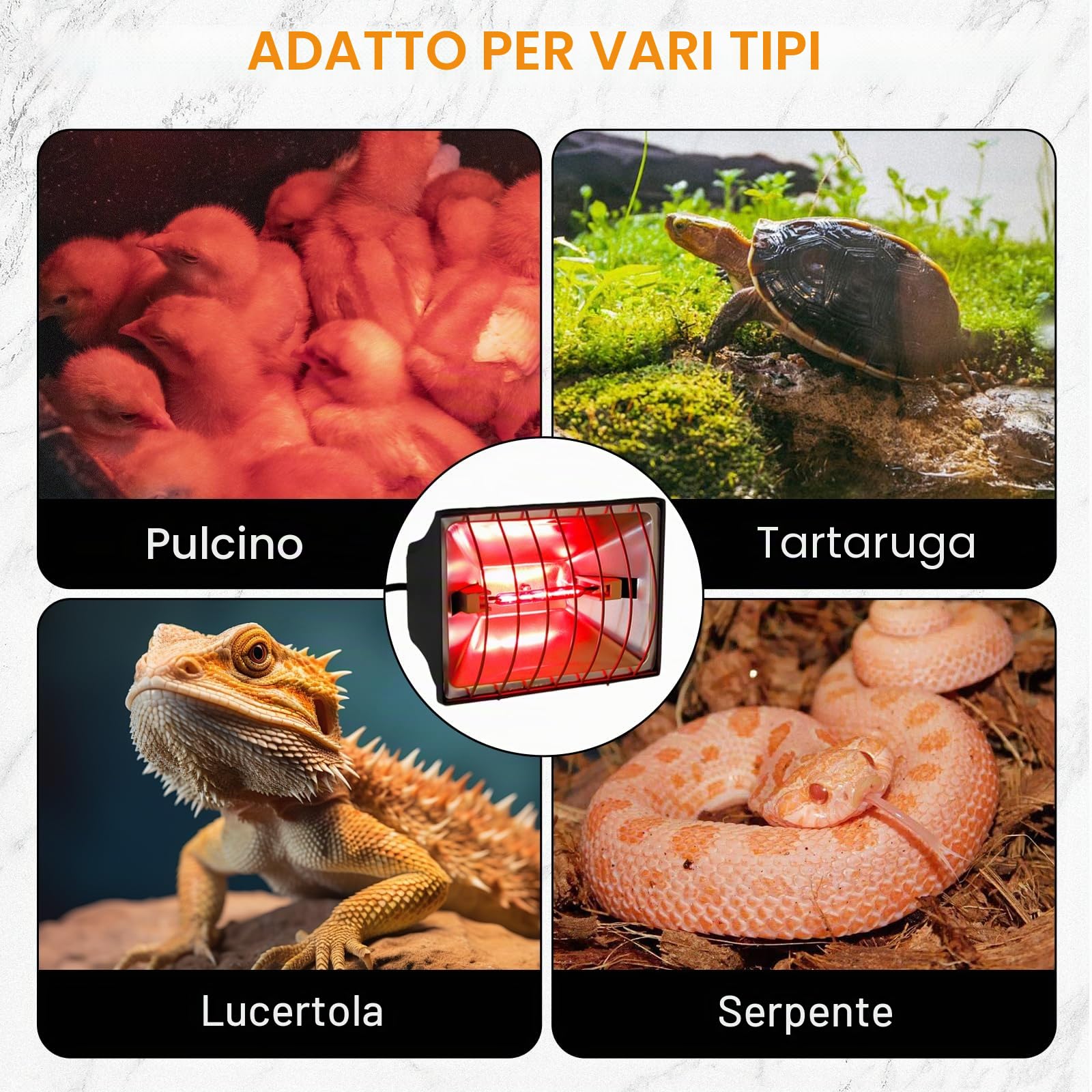 Lampada a calore da 1,8 metri, riscaldatore con spina EU, lampada a luce rossa con interruttore, lampada a calore per animali, lampada riscaldante per pollaio, lampada a infrarossi per pulcini