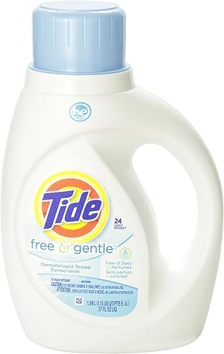Miniatura 7 de Tide Free & Gentle HE - Detergente líquido para ropa, sin perfume, 1.09 L (24 cargas), el embalaje puede variar