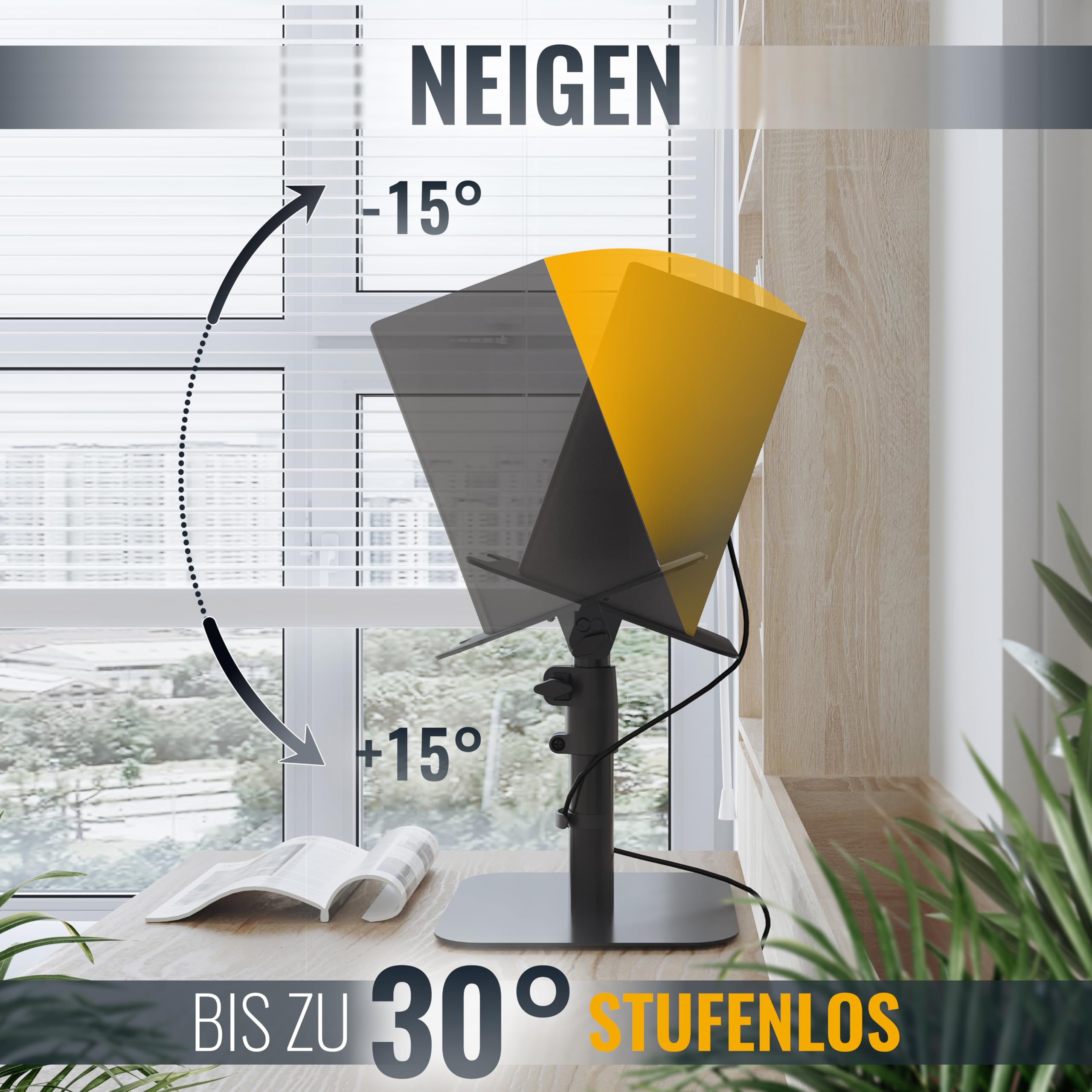 RICOO Soporte de Mesa para Altavoces LH069-T Soporte Ideal para Sonido Envolvente y Alta Fidelidad Juego de 2, 240x240x405 mm Negro
