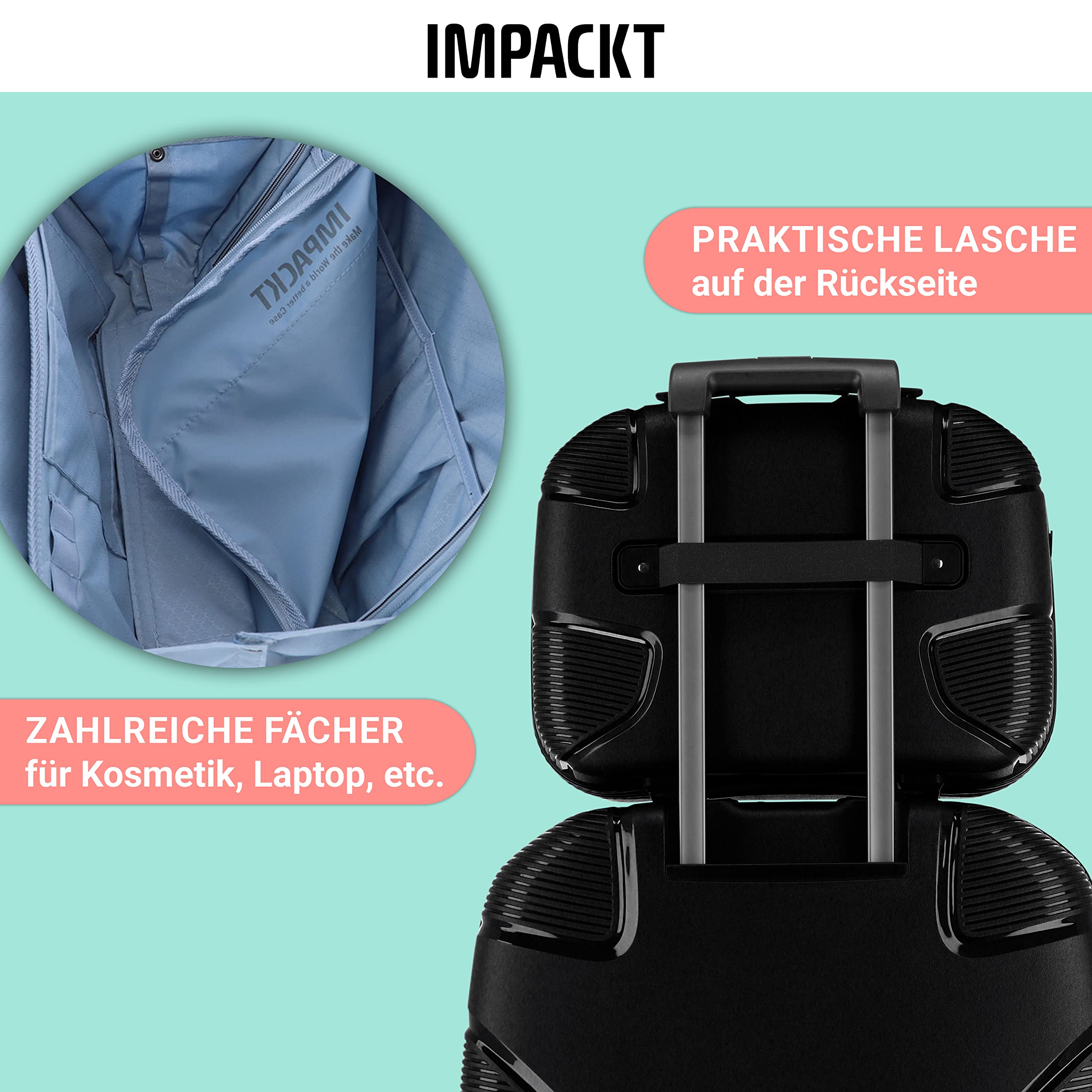 IP1 Handluggage Kosmetiktasche aus recyceltem Material, nachhaltiges Beauty-Case mit Clip-Funktion, 40 cm, 1,5 kg, 22 Liter