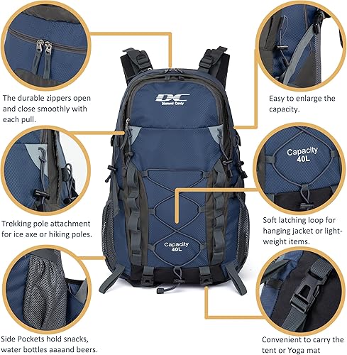 Miniatura 8 de Mochila Diamond Candy impermeable, para senderismo, paquete ligero de 10.57 galones, liviano, para campamento y viaje, unisex