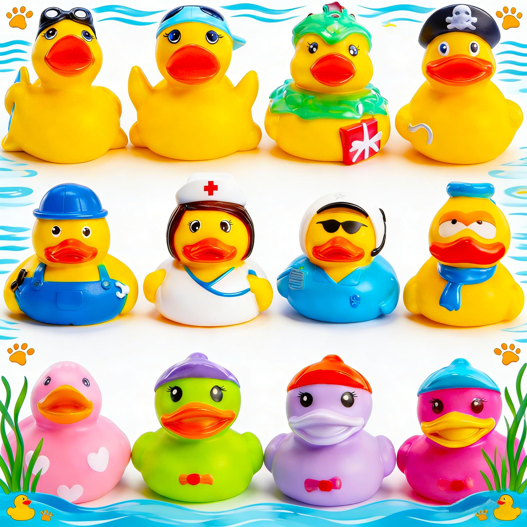 Rubber Ducks Toy Duckies for Kids,Baby Bath Toys, Toddlers Floater Duck Showers Accessories,Classroom Halloween Birthday Showers Time Party Favors