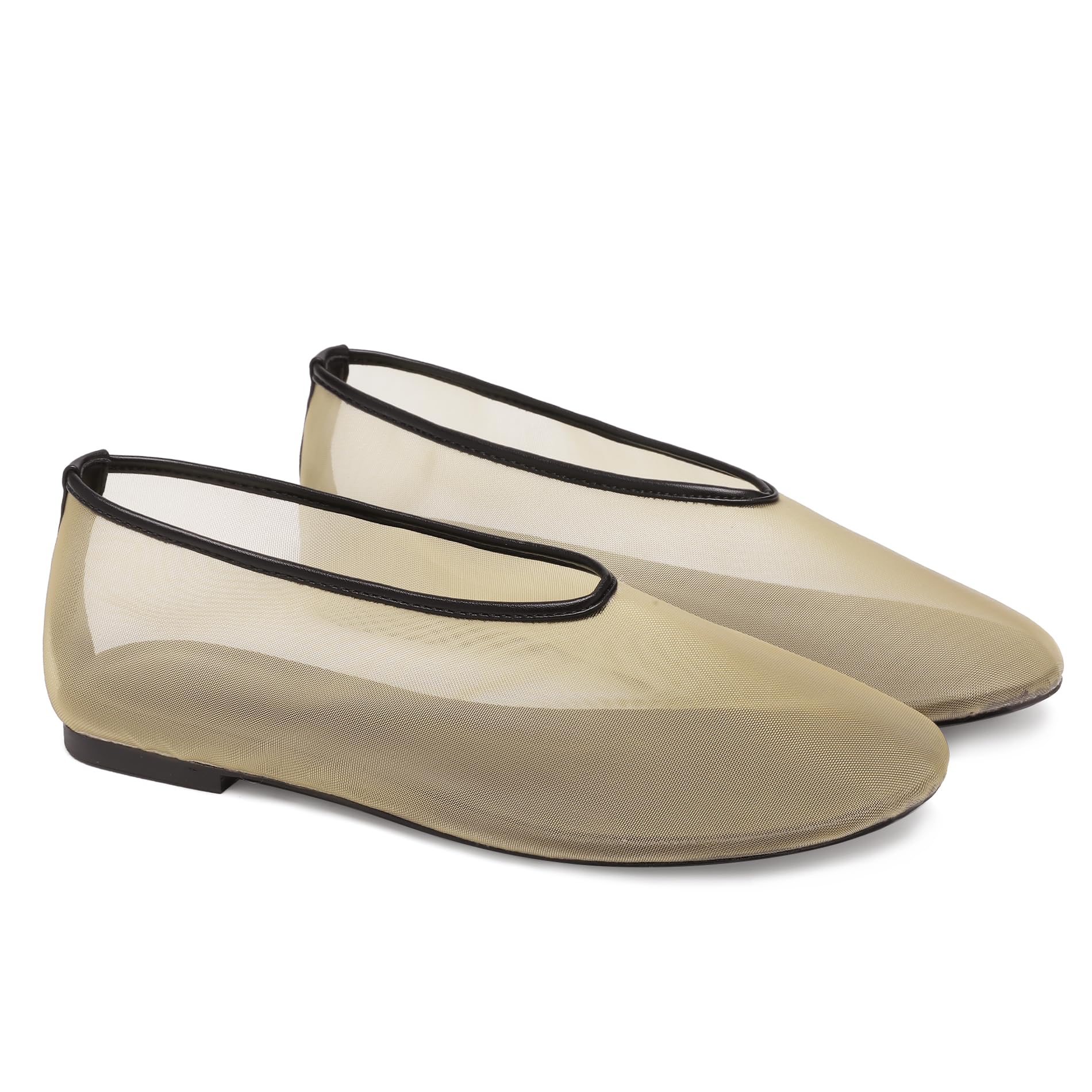 mesh ballet flats for women round toe slip on ballerina mary jane shoes tulle comfortable casual dress shoes