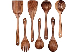 Premium Natural Teak Wooden Utensils Set: A Culinary Oasis for the Cooking Enthusiast