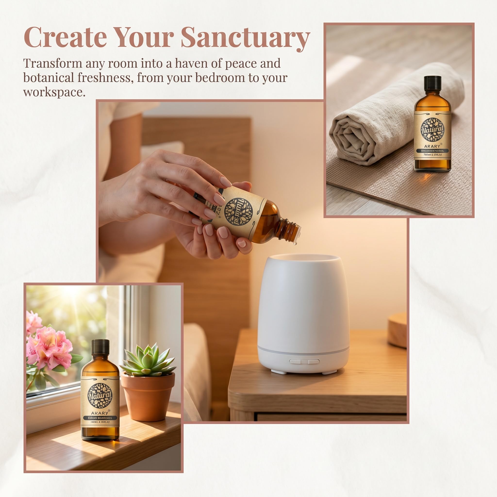 AKARZ 100ml Olejek esencjny z Rododendronu - Naturalny olejek aromatyczny do dyfuzorów, lamp aromatycznych i aromatów pomieszczeń
