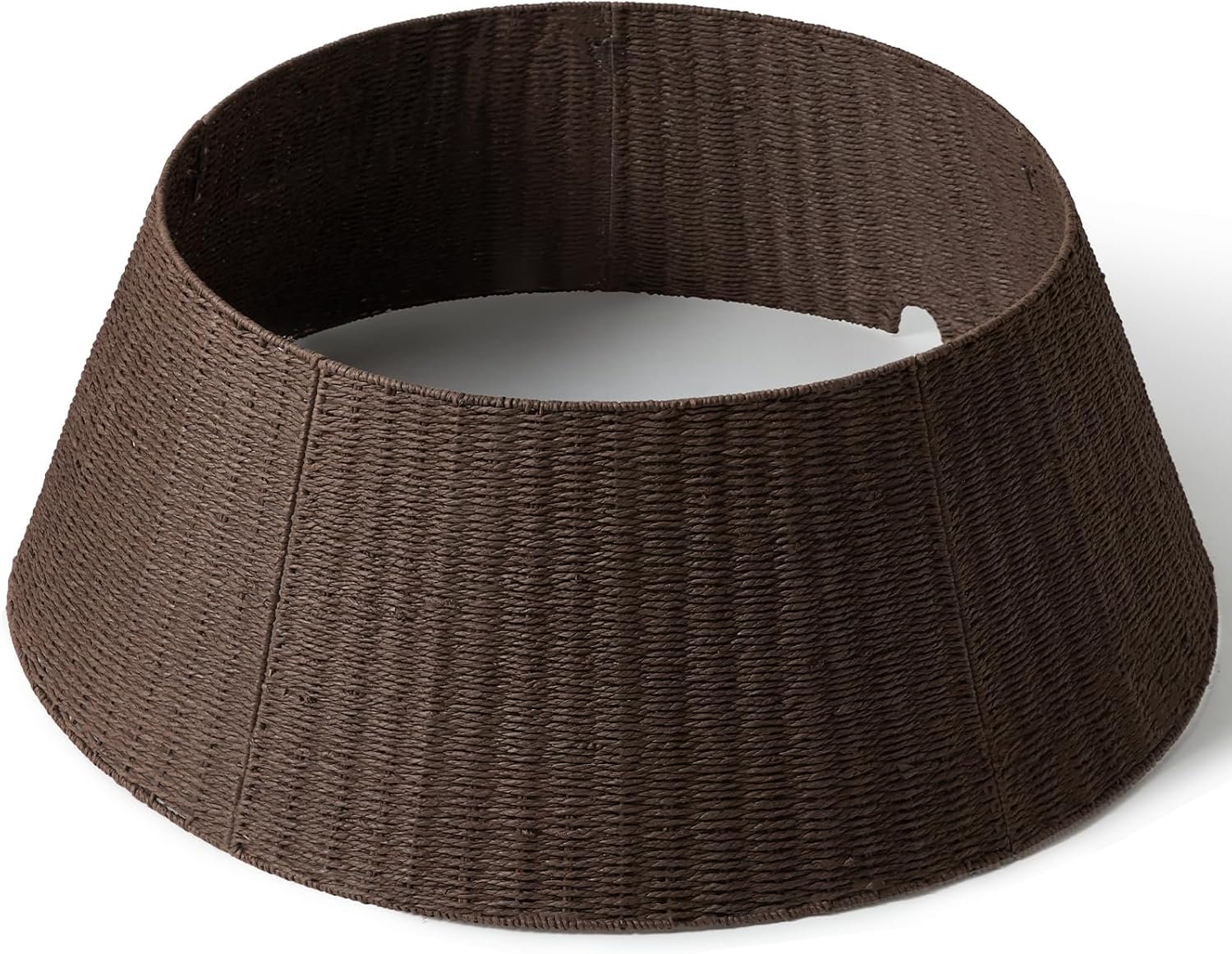 36in Large Christmas Tree Collar - Wicker Woven Tree Collars for Artificial Trees - Handmade Rattan Rustic Farmhouse Basket for Tree Base Cover with Cord Cut-Out for 7.5ft 8ft 9ft 10ft Trees (Brown) 36" Brown