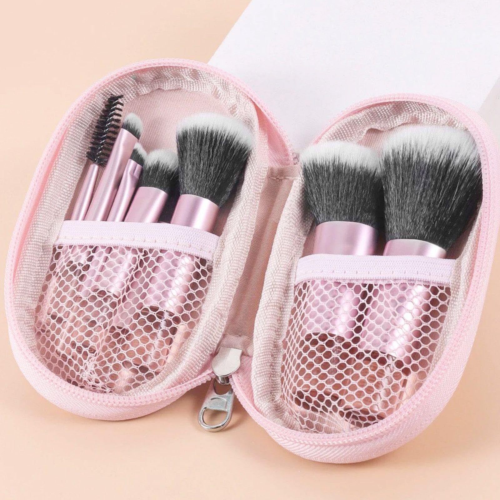 10 Pinceles De Maquillaje Portátiles Y 2 Mini Bocanadas, Cerdas Suaves, Herramientas De Maquillaje Profesional, Artículos De Belleza Importantes, Adecuados Para Maquillaje Facial.