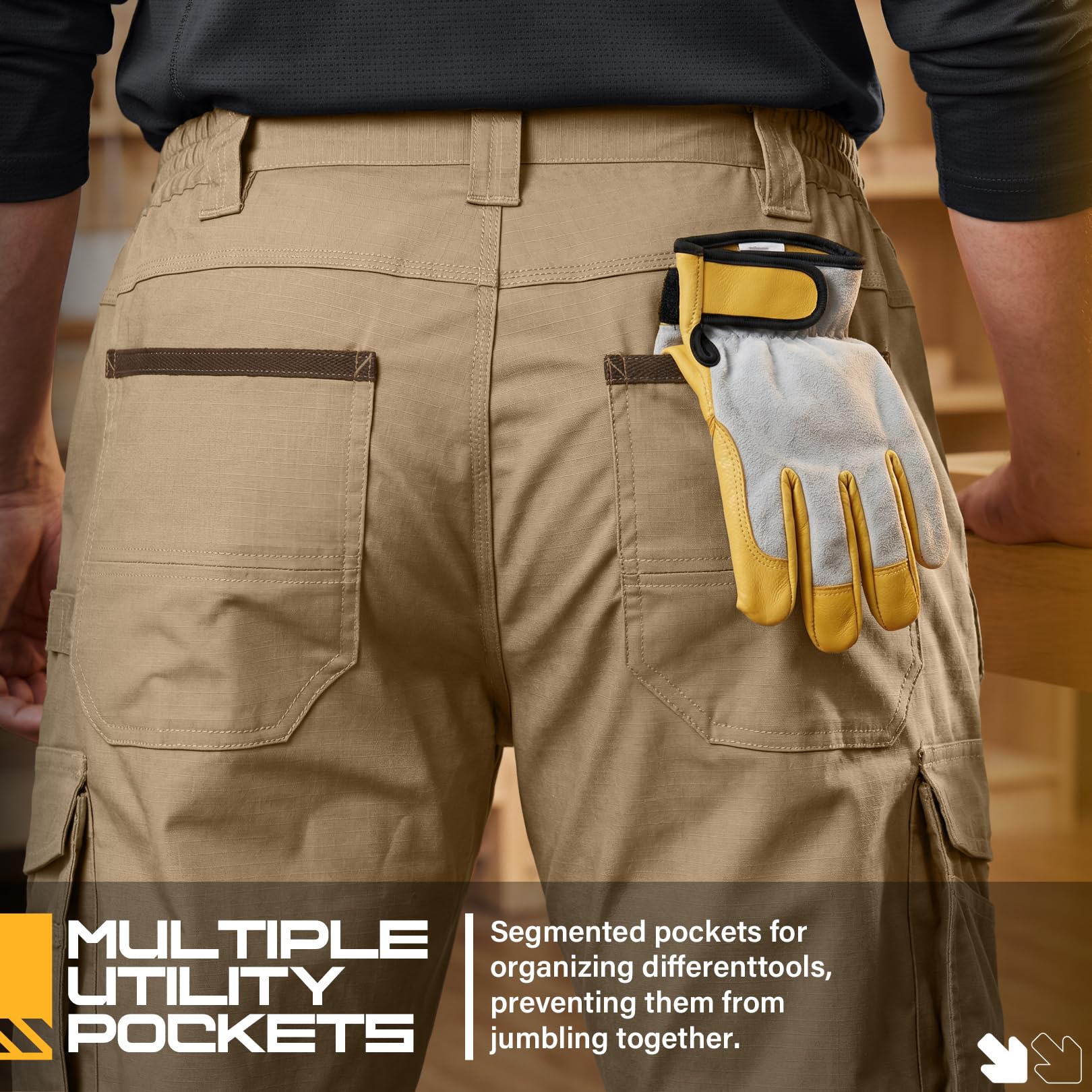 Pantaloni tattici da trekking da uomo, resistenti all'acqua, ripstop, pantaloni cargo con 11 tasche, pantaloni flessibili elasticizzati, leggeri, da lavoro, combattimento, attività all'aperto
