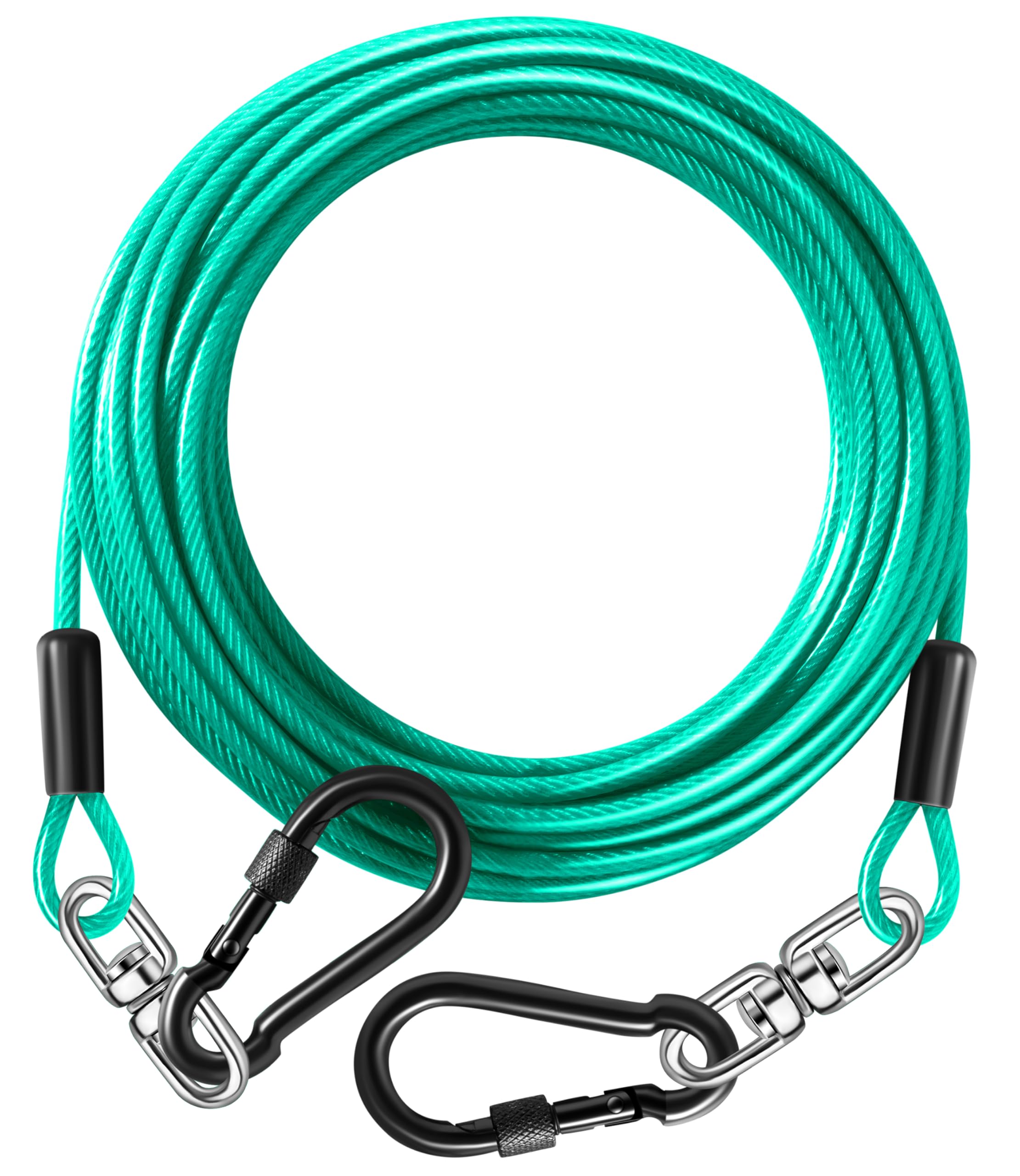 Dog Tie Out Cable 20FT-300Lbs,Heavy Duty Dog Leads&Tether for Yard with Swivel Hook,Small Large Dogs Leash Line for Outside,Rust Chew Proof Dogs Run