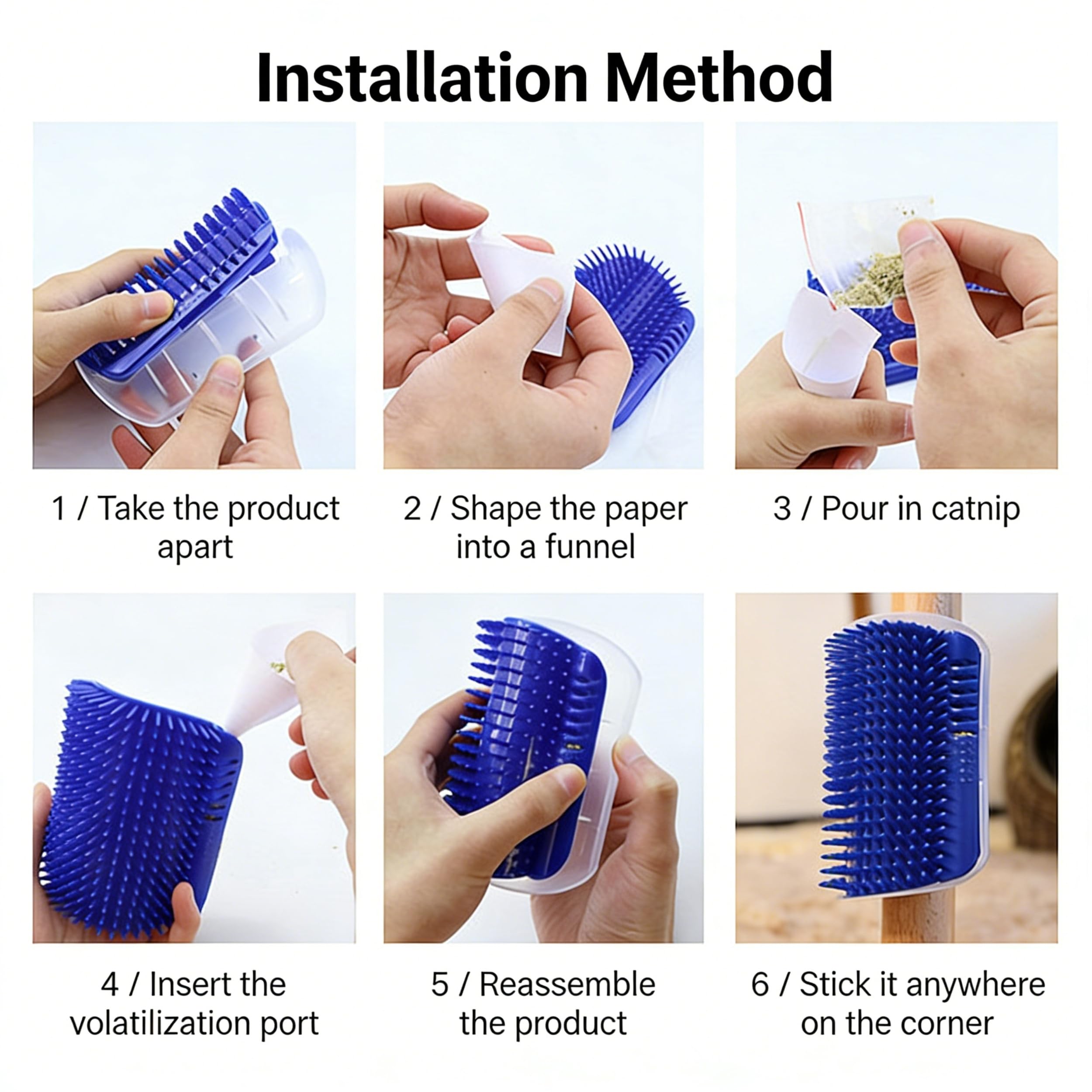 Self Cleaning Pet Grooming Brush - Wall Mounted Reusable Cat & Small Dog Groomer with Adhesive, Durable PP Plastic Comb, Space Saving Home Grooming Tool - image 5