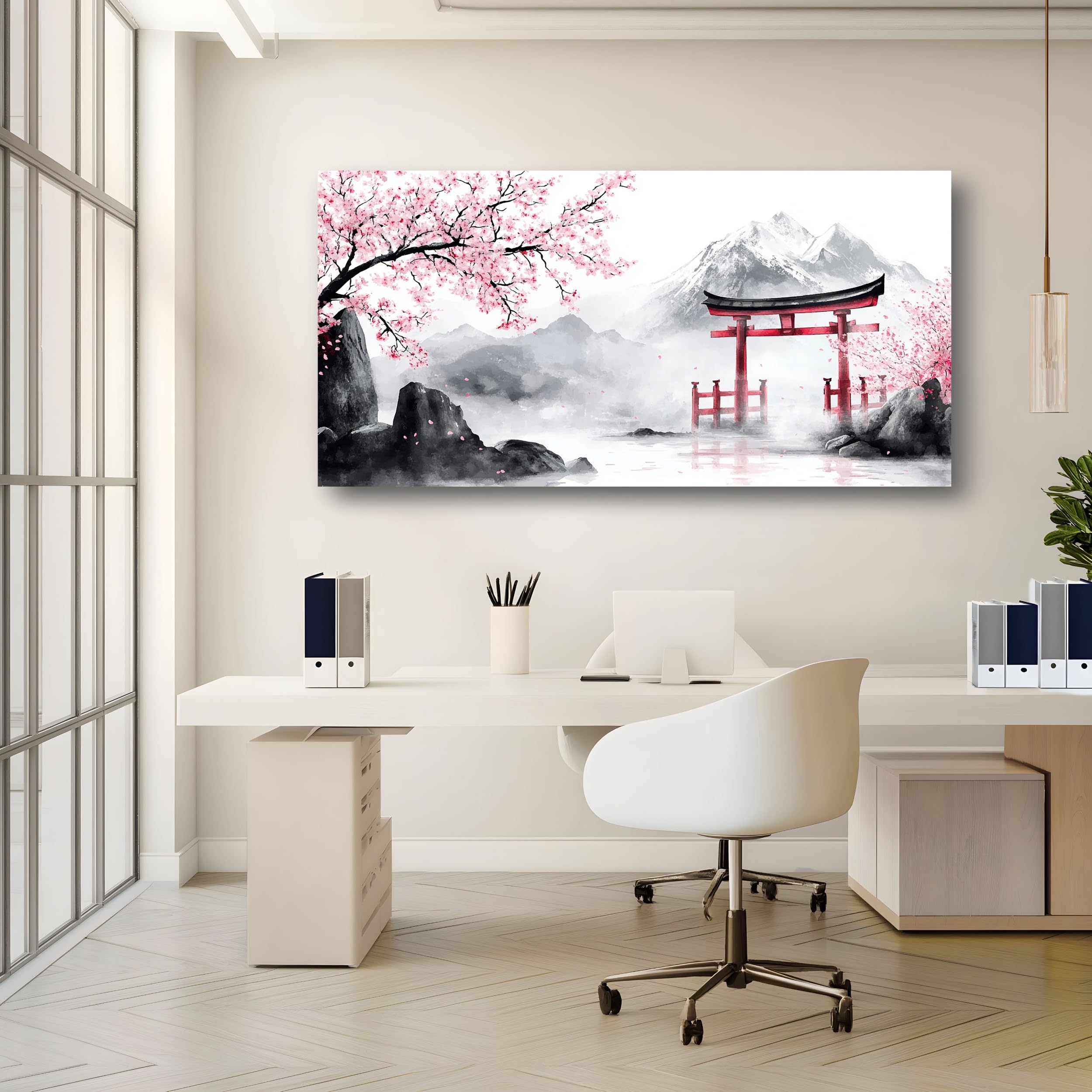 SKOEUI Grandi Quadri Moderni Soggiorno Sakura Giapponese Quadro con Cornice