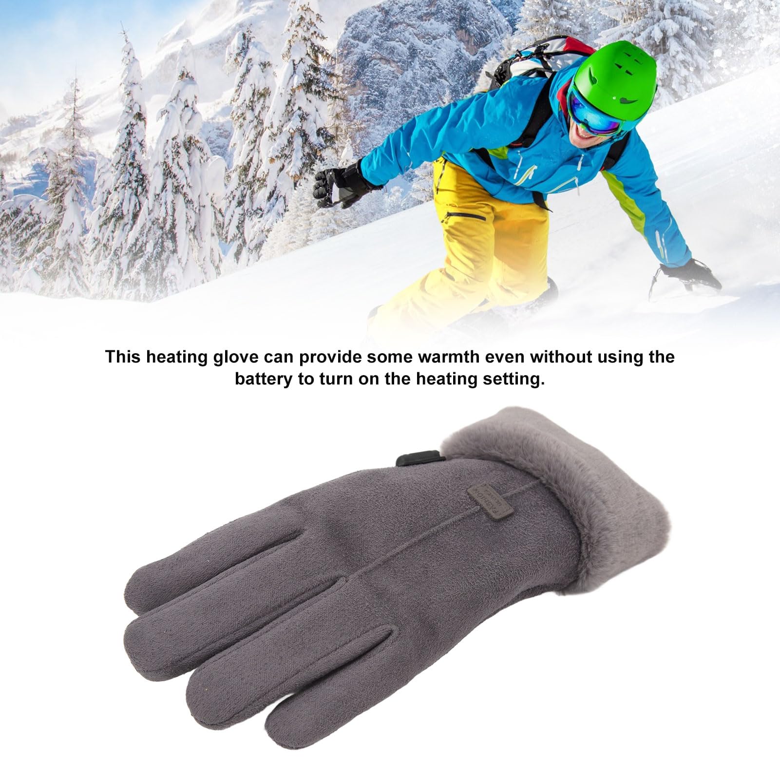 USB Heated Gloves Fluff Non Slip Palm Adjustable Elastic Wristband Windproof Thermal Gloves for Women Cold Weather Winter Activities Size Female