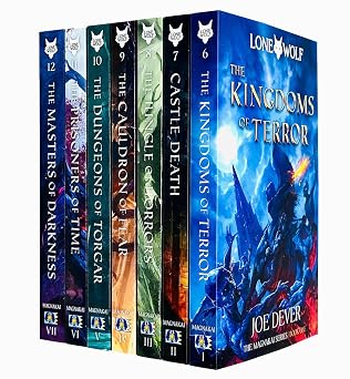 Lone Wolf Series Books 6 - 12 Collection Set by Joe Dever The Kingdoms of Terror, Castle Death, The Jungle of Horrors, Cauldron of Fear, Dungeons of Torgar, Prisoners of Time & Masters of Darkness