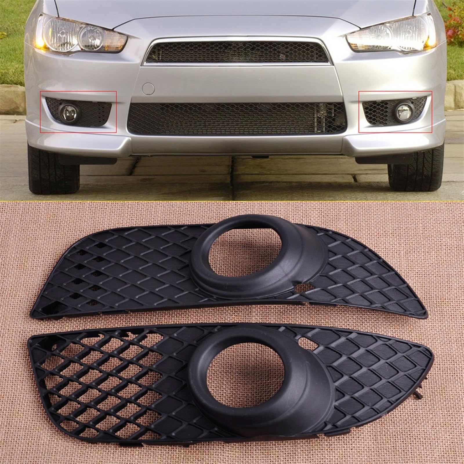 moldura de rejilla de luz antiniebla del parachoqu Para Mitsubishi para Lancer 2008-2013 8321A263 8321A264 lado izquierdo derecho 1 par cubierta de rejilla luz antiniebla