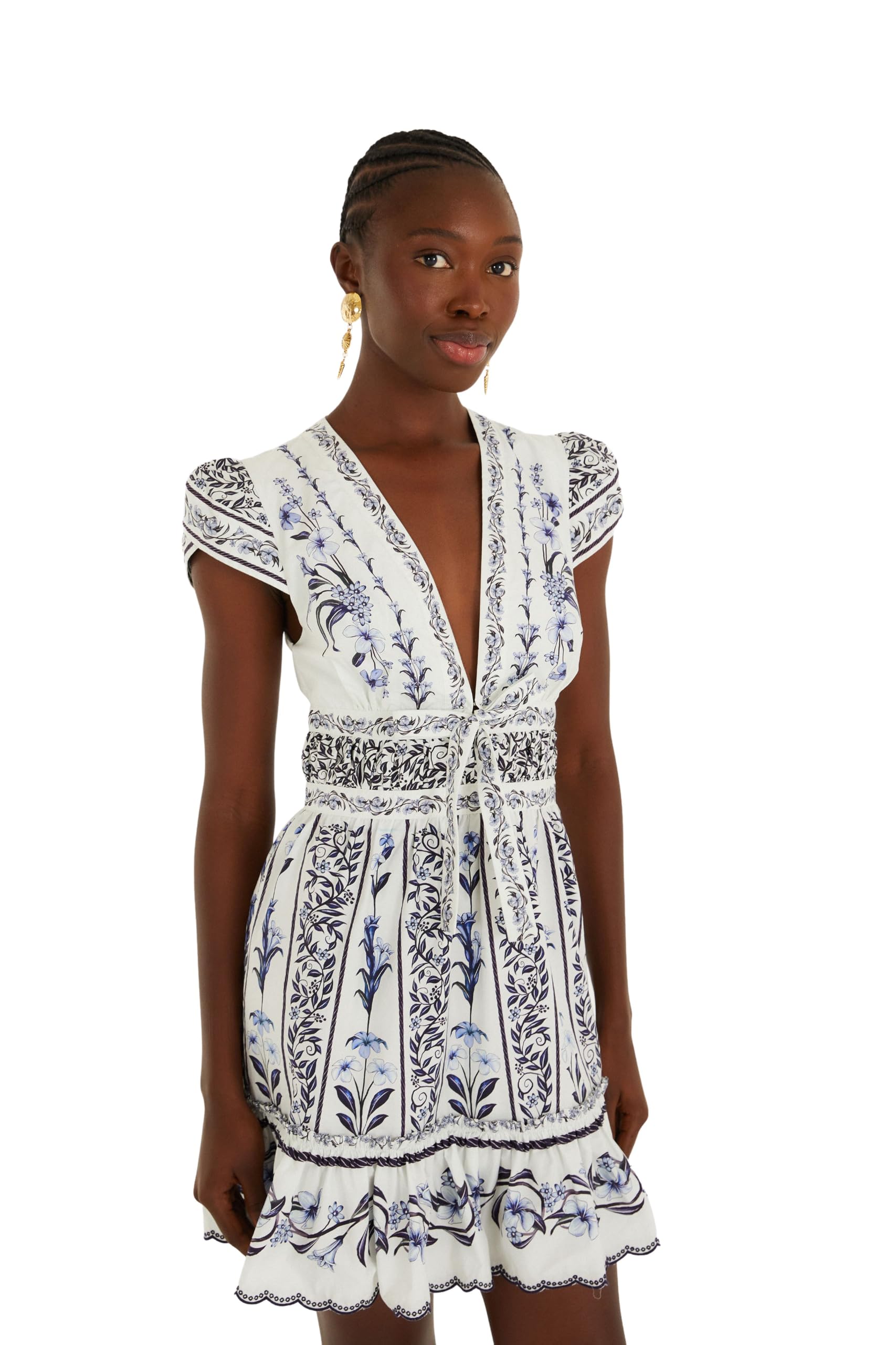 Off-White Flowers Arch Ruffled Mini Dress
