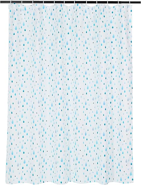 Amazon Basics Aqua Raindrop Shower Curtain - 72 Inch