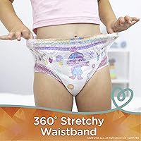 Vista 2 de Pampers Easy Ups and Baby Wipes - Ropa interior desechable para entrenamiento para ir al baño para niñas y niños, talla 7 (5T-6T), 84