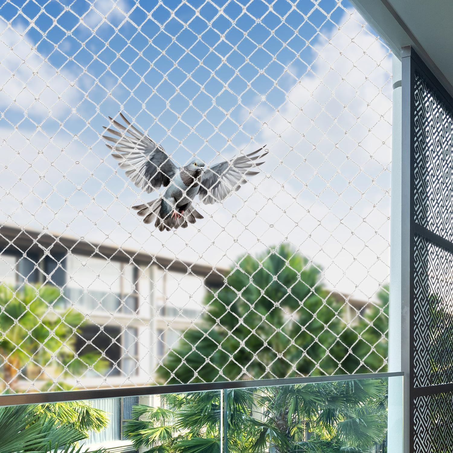 Bird Control Net for Balcony & Windows – Heavy Duty Anti-Pigeon Safety Net | Weatherproof Bird Protection Mesh for Homes, Terraces, Railings & Outdoor Areas (White, 10Ft X 6Ft)-image-6