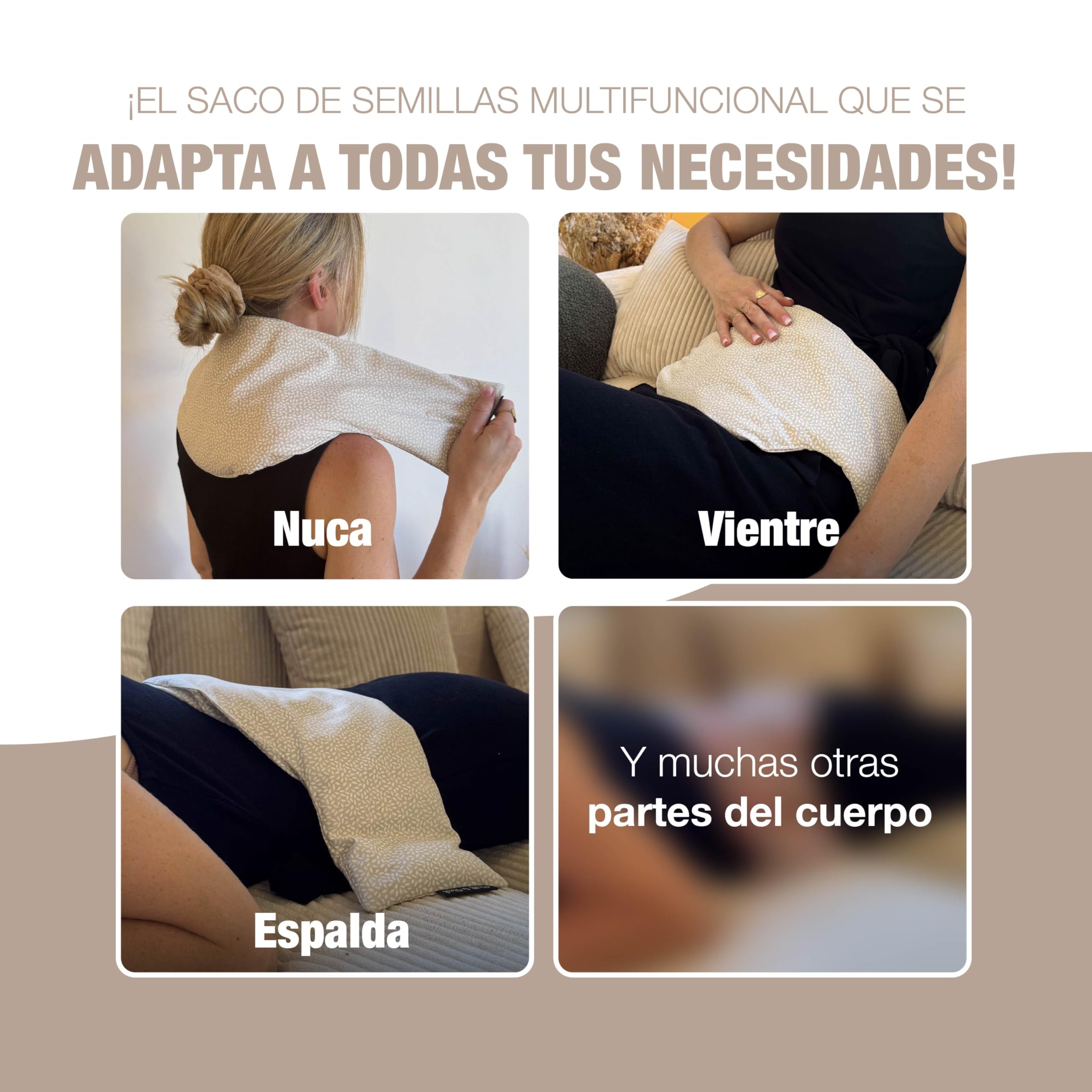 Saco de semillas para microondas Chill&Rest Naturelle Beige