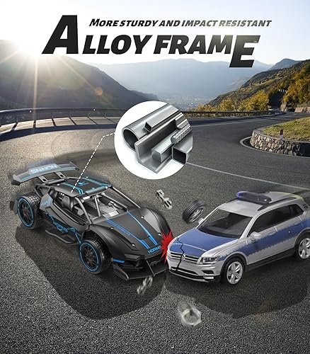Miniatura 3 de Coche de control remoto para niños y niñas, autos RC Hobby RC Crawler 2.4 GHz, marco de aleación de metal, vehículo rápido de carreras de 15 KMH,