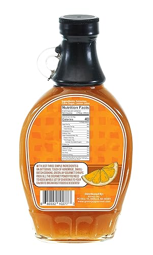 Miniatura 2 de Green Jay Gourmet Satsuma - Jarabe de naranja  Jarabe de desayuno premium de 3 ingredientes con naranja fresca, azúcar de caña y jugo de limón,