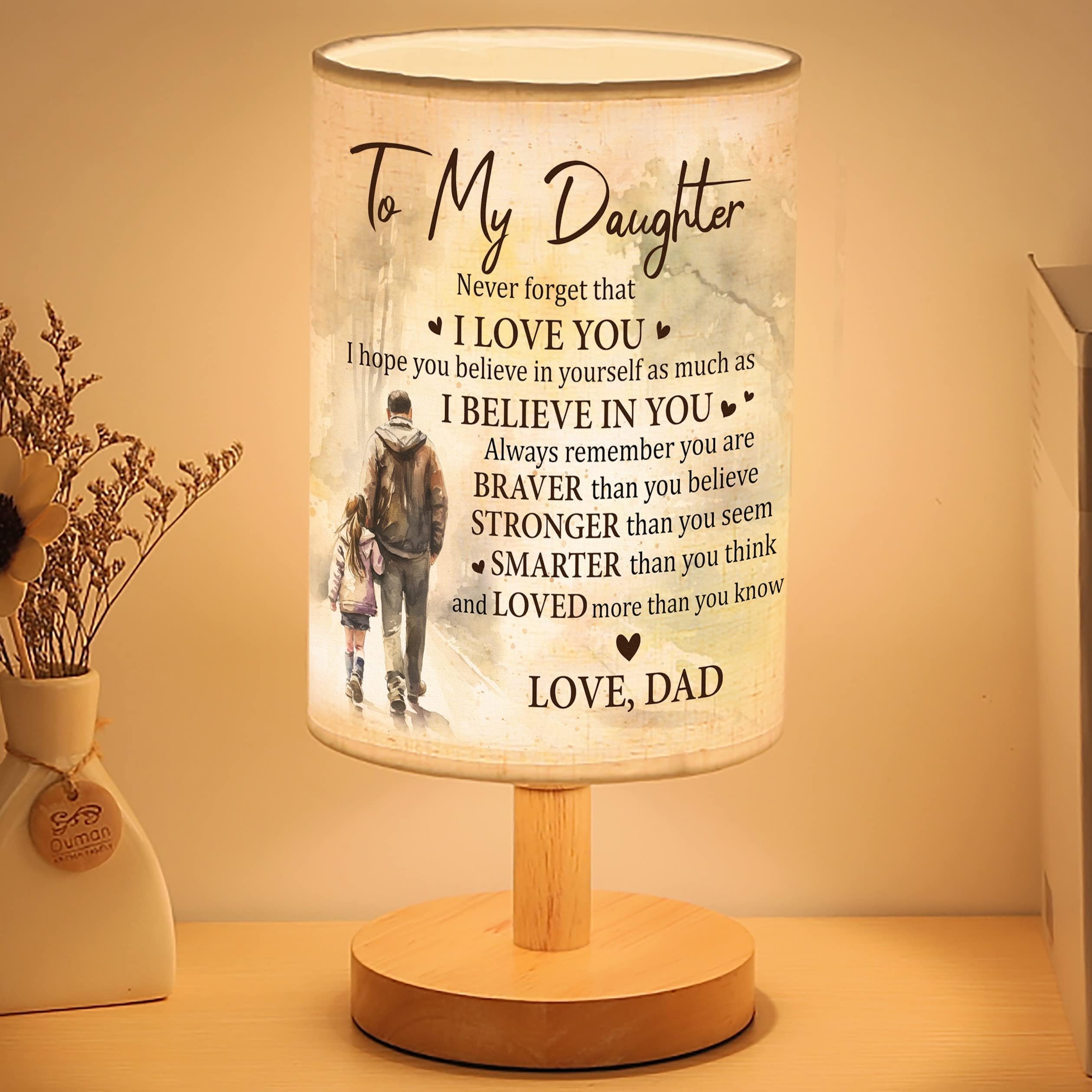 Daughter Table Lamp Gifts for Daughter from Dad, Father Daughter Lamp for My Daughter from Dad