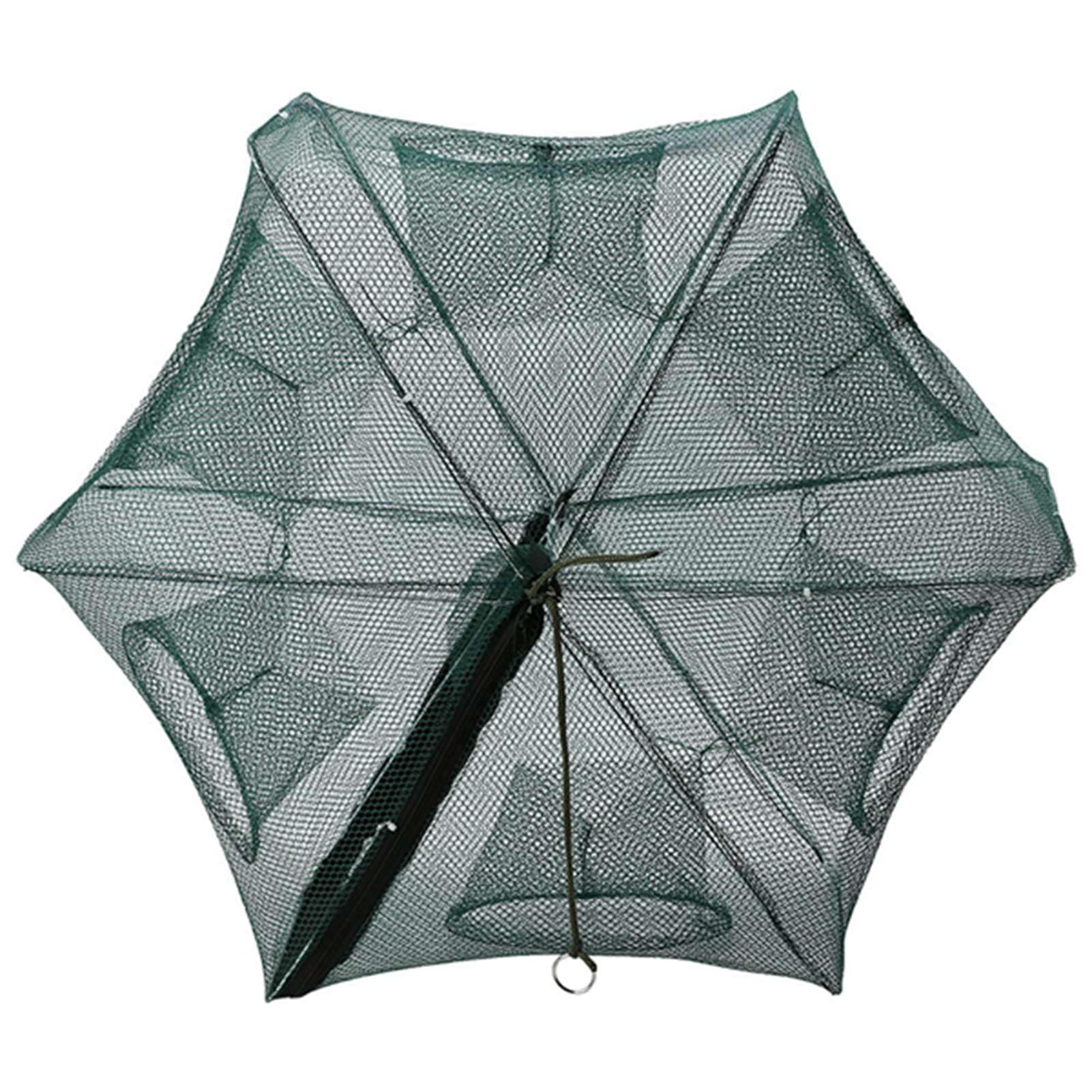 Red de Trampas para Cebo de Pesca, 6/12 Agujeros Red de Pesca Automática Jaula para Camarones Nylon Plegable Trampa para Cebo de Pesca Cangrejo Trampa para Peces Accesorios