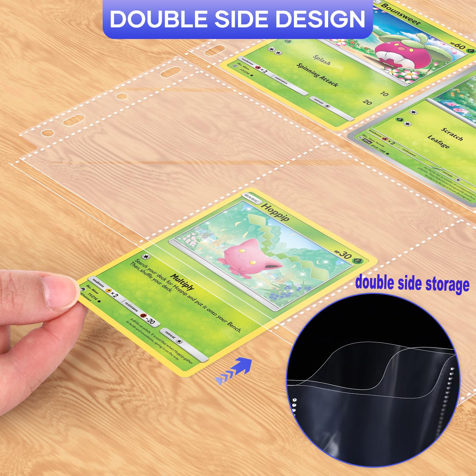 40 Pack 9 Pocket Page Protectors,720 Double Sided Card Holder Pages for a 3 Ring Binder - Image 2