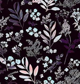 Laatse Vintage Floral Peel and Stick Wallpaper 17.5'' x 393'', Pink Purple | Self Adhesive/Removable/Waterproof/Thick Vinyl Contact Paper for Bathroom Bedroom Shelf Cabinet Drawer,Prepasted,Easy Peel