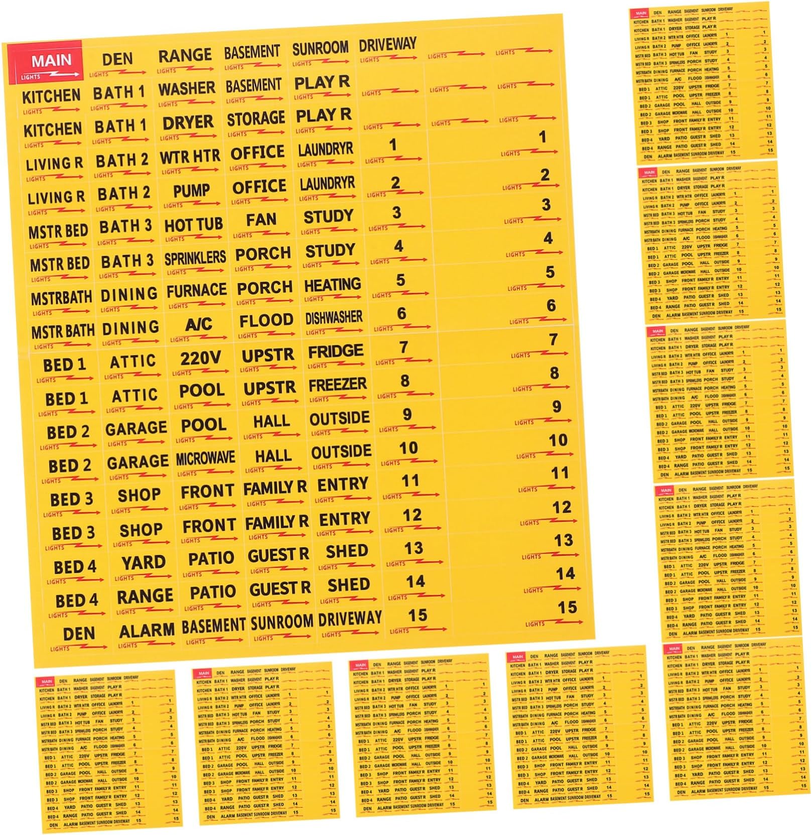 CANIGHT 10 Sheets Circuit Breaker Panel Stickers Breaker Panel Labels Stickers Paper Electric Panel Labels