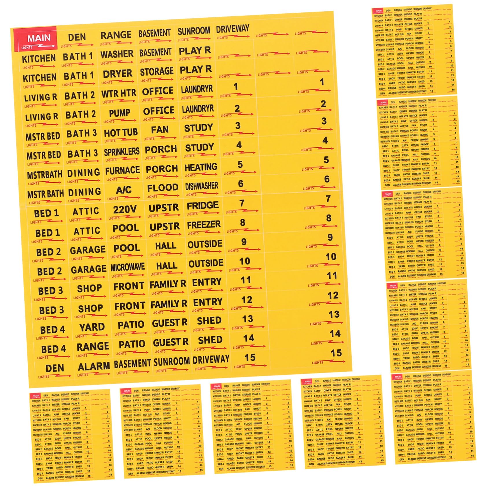 CANIGHT 10 Sheets Circuit Breaker Panel Stickers Breaker Panel Labels Stickers Paper Electric Panel Labels