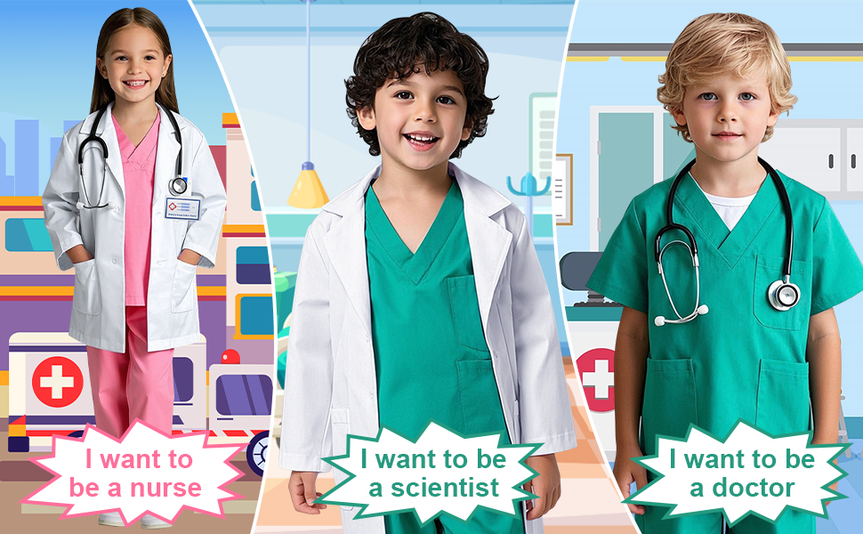 Disfraz de Doctor para Niños con Estetoscopio Real miniatura 7