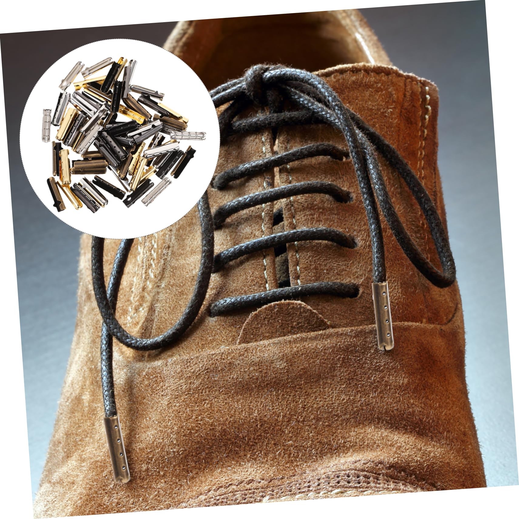 Gatuida Puntas 80 Piezas DIY de Herrete de Cobre para Cordones de Zapatos