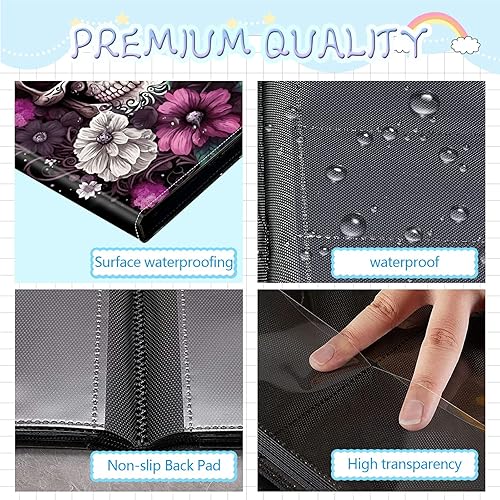 Miniatura 10 de Rossy Carpeta de tarjetas con 4 bolsillos, carpeta de tarjetas intercambiables, álbum de colección de tarjetas, para 160 tarjetas de carga lateral,