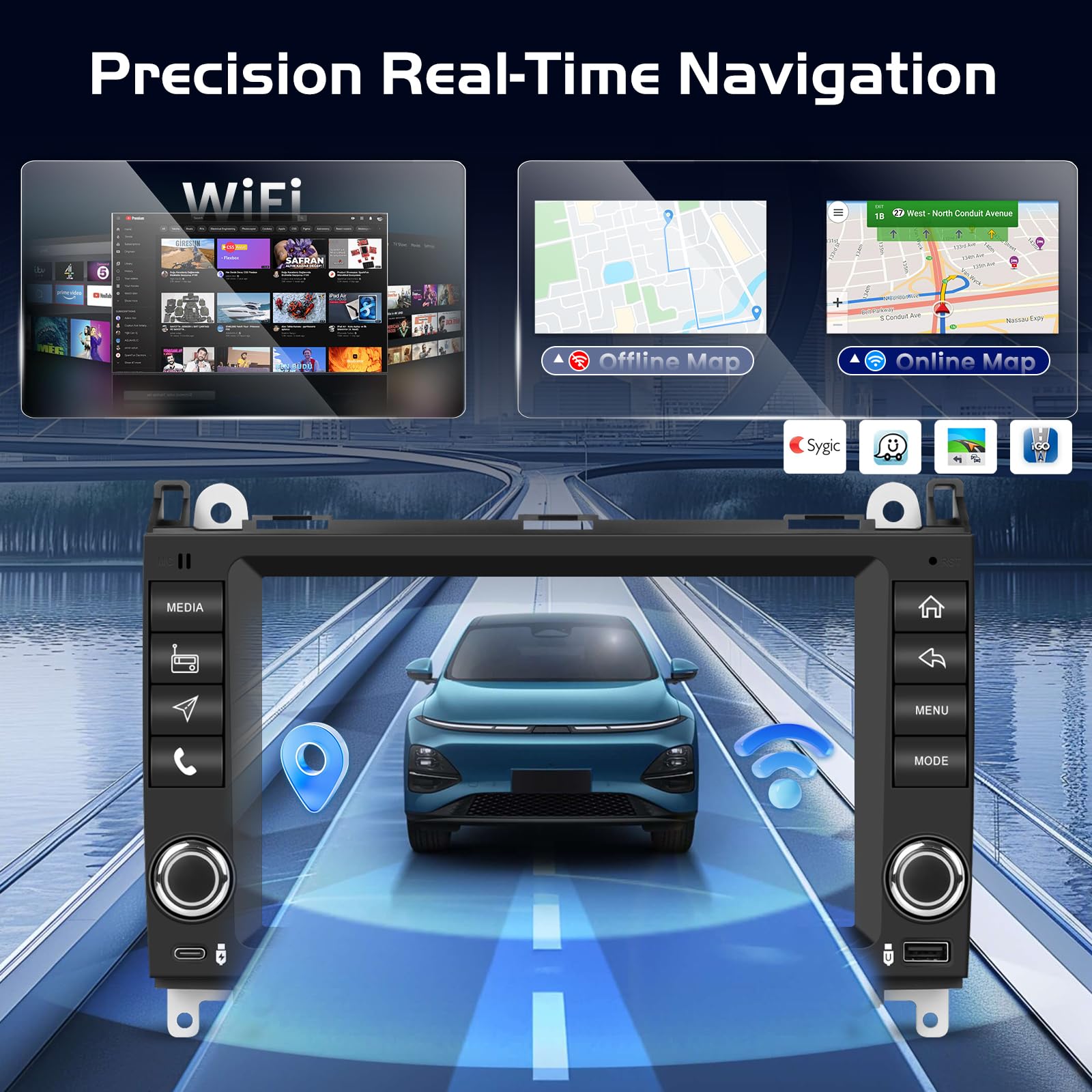4+128GB Autoradio Android per Mercedes Classe A/B/V & Sprinter W906 W169 W245 B200 Vito Viano W639, Aggiornamento Radio Aftermarket con CarPlay, Android Auto, GPS, WiFi, Telecamera Posteriore