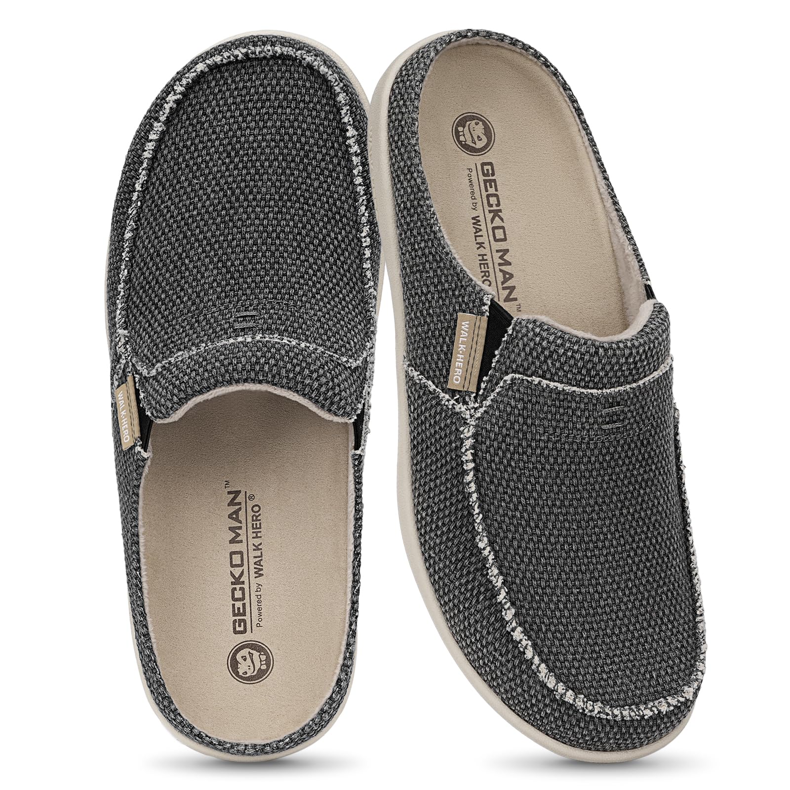 WALK·HERO COMFORT AND SUPPORT Mens Slippers with Arch Support, House Shoes for Men with Anti-Slip Sole