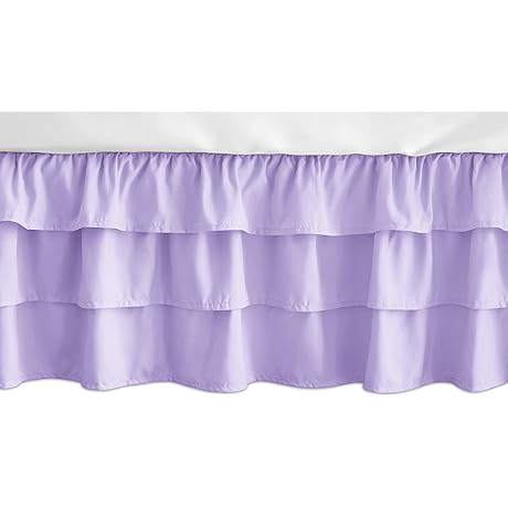 Sweet Jojo Designs Solid Lavender Baby Crib Bed Skirt