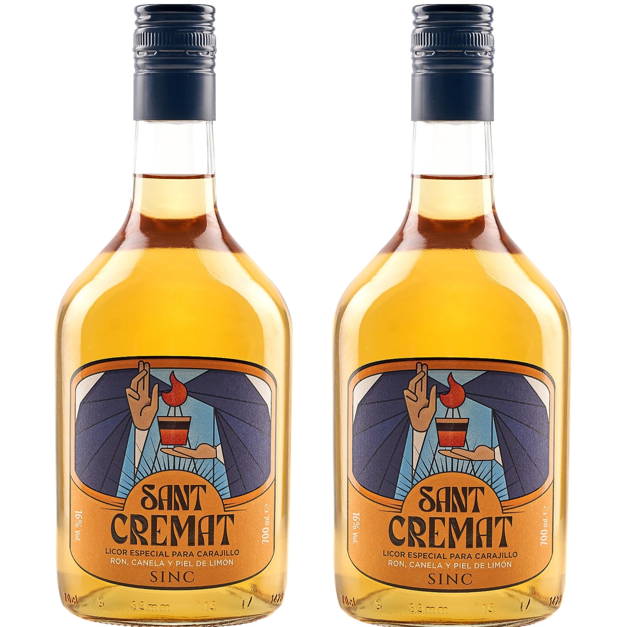 Sant Cremat Pack 2 – Licor para Cremaet y Carajillo | Ron, Canela y Limón | Licor especial cremaet para mezclar con Café Listo para Usar | Medalla de Oro CINVE 2024 | Tradición Valenciana