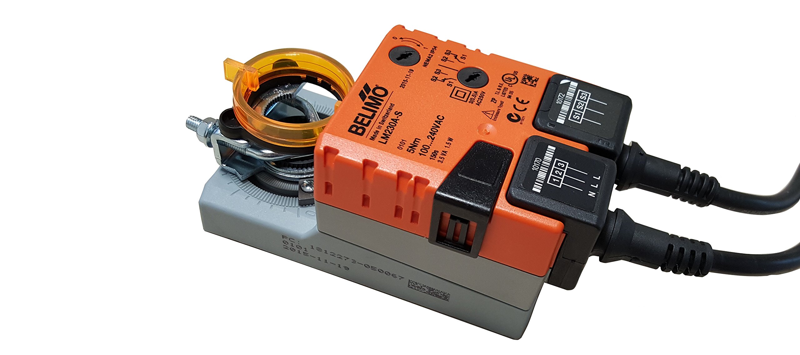 Intelmann Belimo LMC230A-S - Válvula de mariposa (diámetro 80 mm, interruptor auxiliar integrado, 230 V CA)
