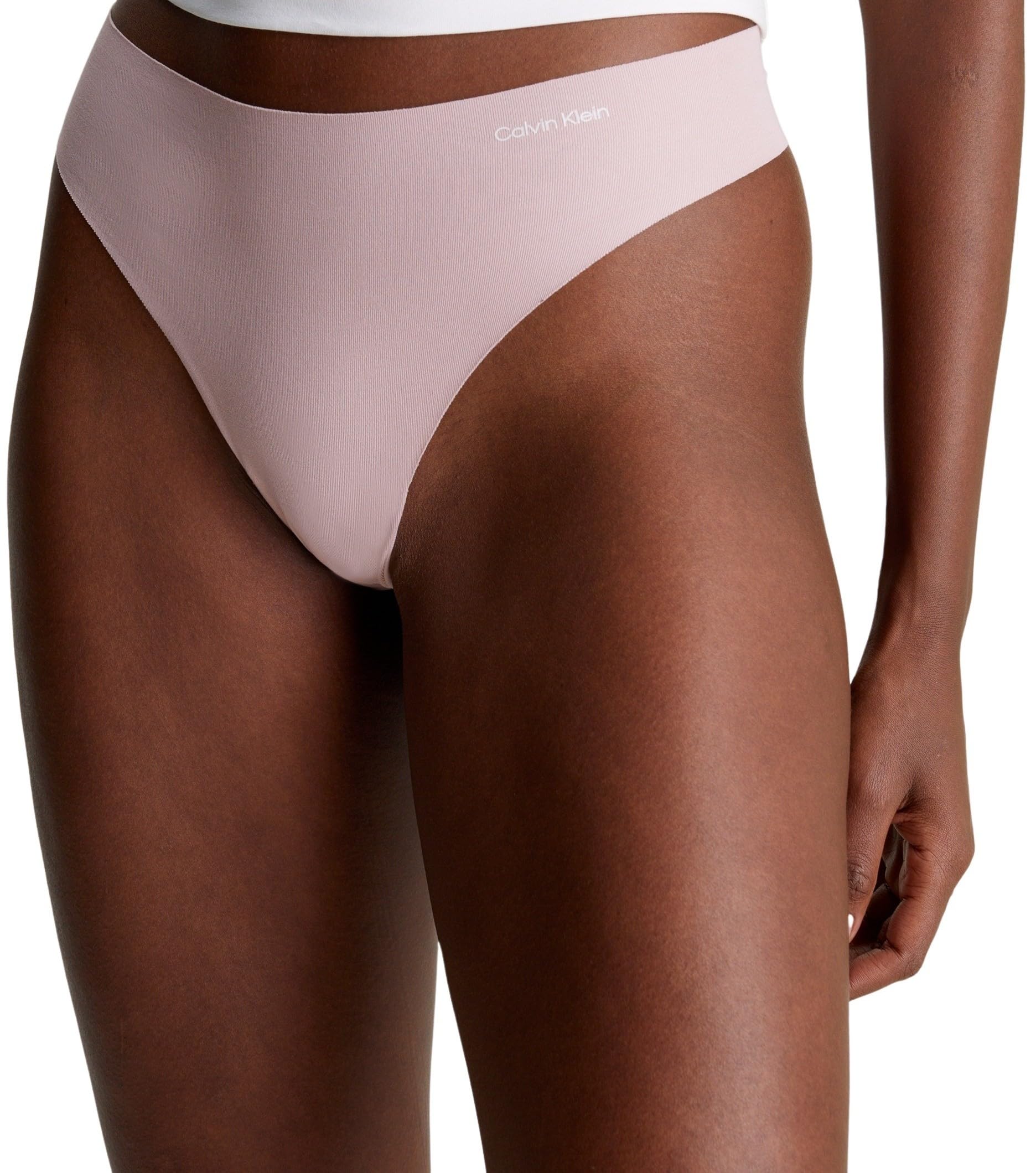 Calvin Klein Women’s Stretch Thong, Pink (Subdued), XL