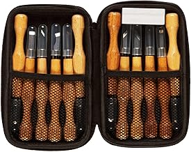 Wood Carving Tools,12 Set Professional Carving Kit Wood Carving Tools Set-Carving Hook Knife,Whittling Knife,Chip Carving Knife, Carving Knife Sharpener for Spoon Bowl Cup Woodworking