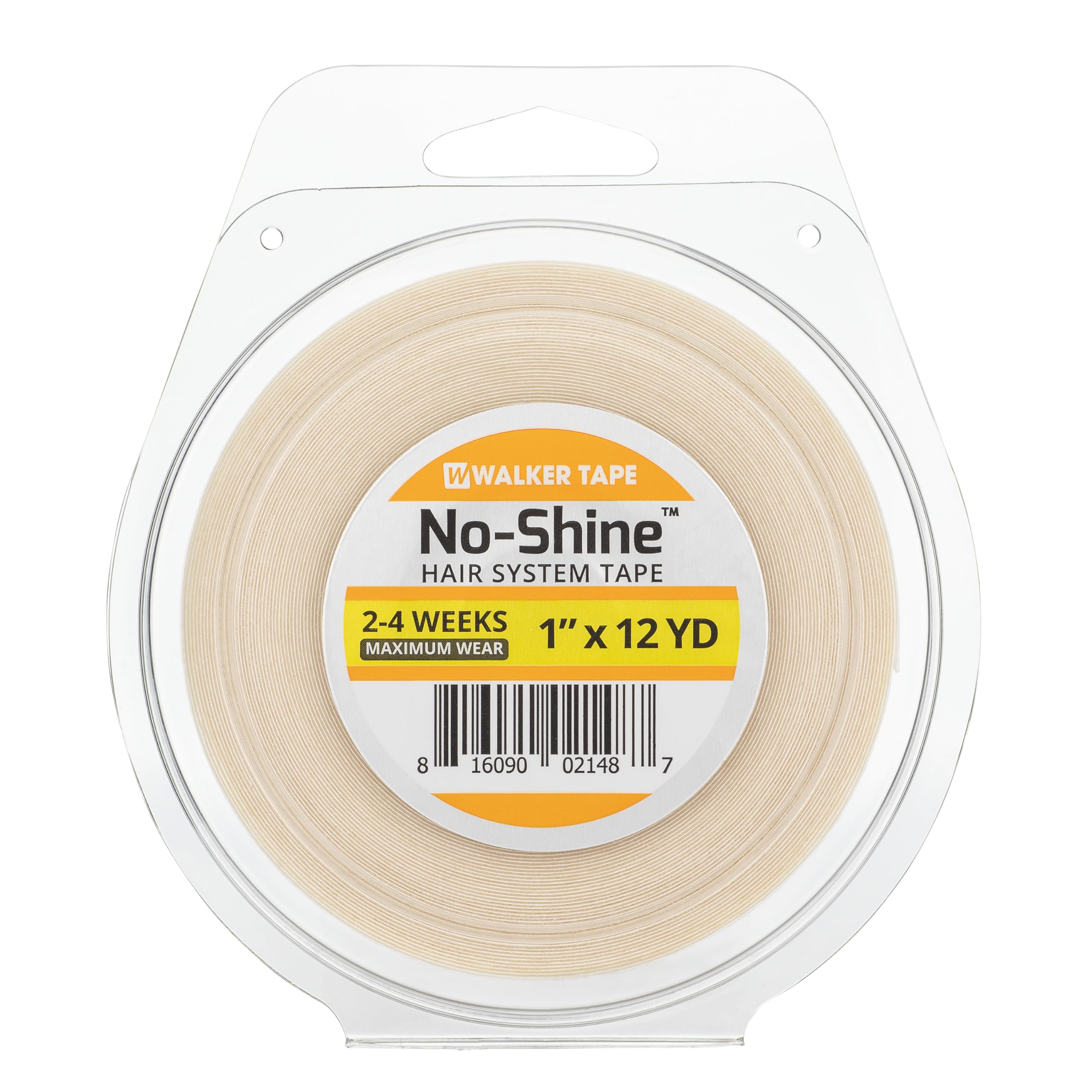 Walker Tape No-Shine Hair System Tape Roll 1" x 12 Yards, Double Sided Wig Adhesive for Lace Systems, Toupees, and Natural Human Extensions, Strong Shine-Free Hairpiece Adhesive for Replacement