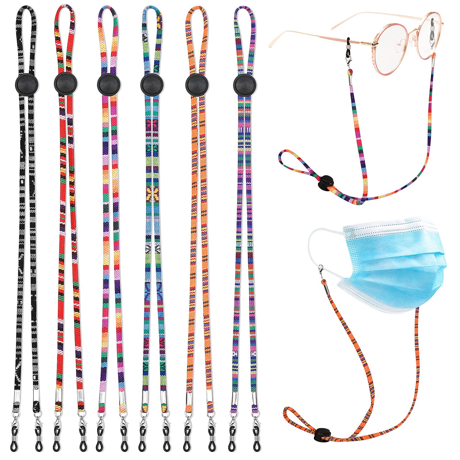 Hifot Correa Gafas 6 Piezas, Cuerda Gafas de Sol, Retenedor Cadenas Gafas Lectura para Mujer Hombre niño