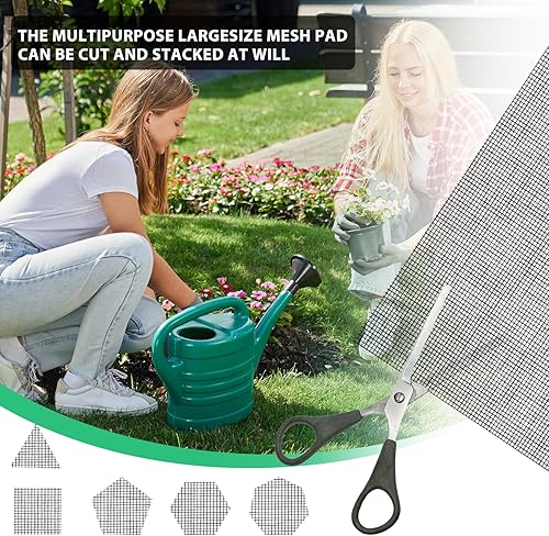 Miniatura 5 de 5 almohadillas de malla de plástico de 11.8 x 7.8 pulgadas, malla de plástico para bricolaje, para maceta, rejilla inferior, rejilla de drenaje de