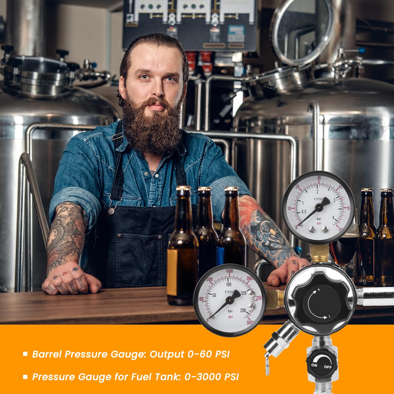 Regolatore di CO2 Birra Soda Keg Valvola Limitatrice di Pressione Valvola di Rilascio Manuale della Pressione Gruppo Linea Gas Per Birra Artigianale W21.8 Spina Europea Per Erogazione di Carbonatazion