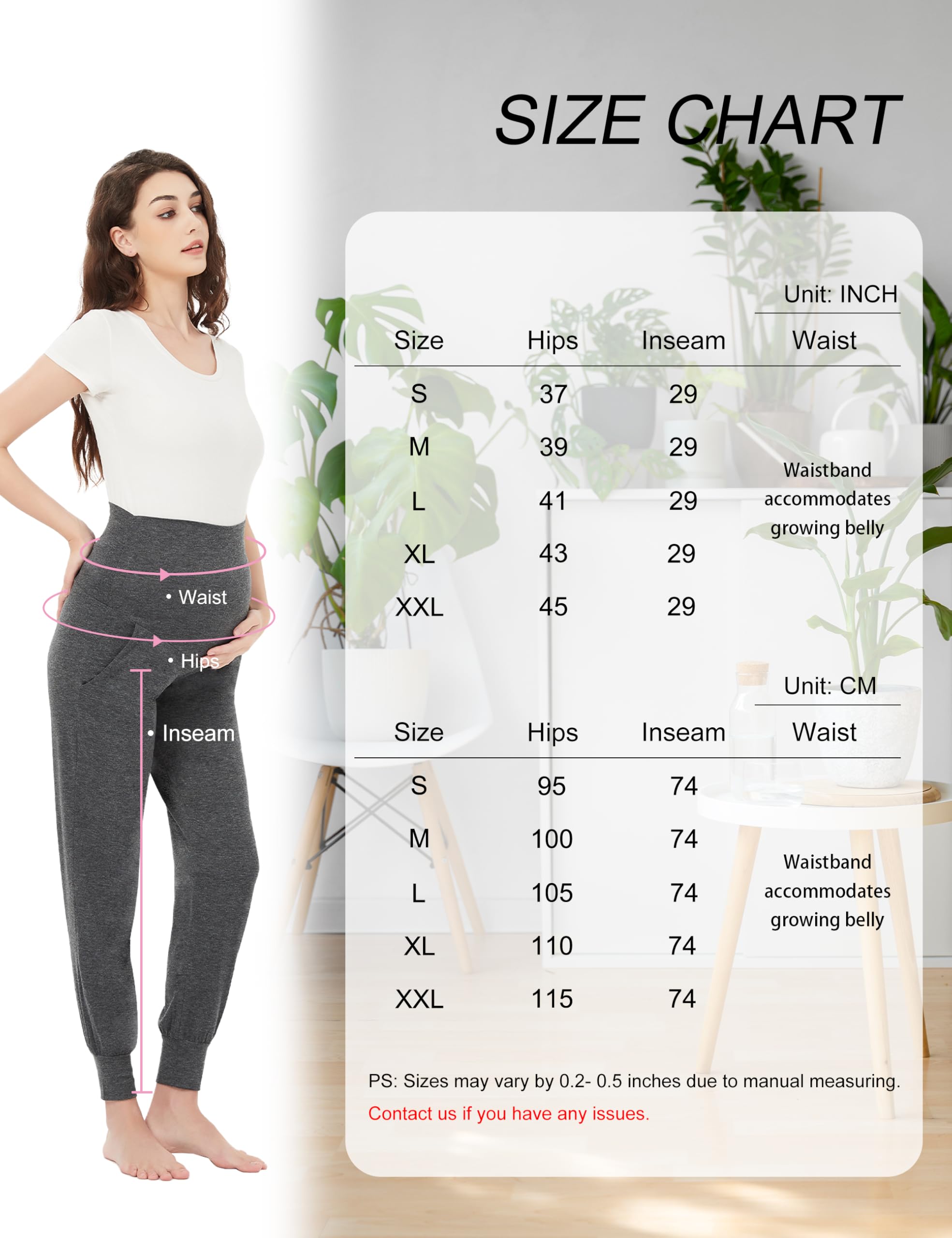 Pantaloni da jogging premaman da donna per gravidanza, vestiti sopra la pancia, pantaloni per gravidanza con tasche